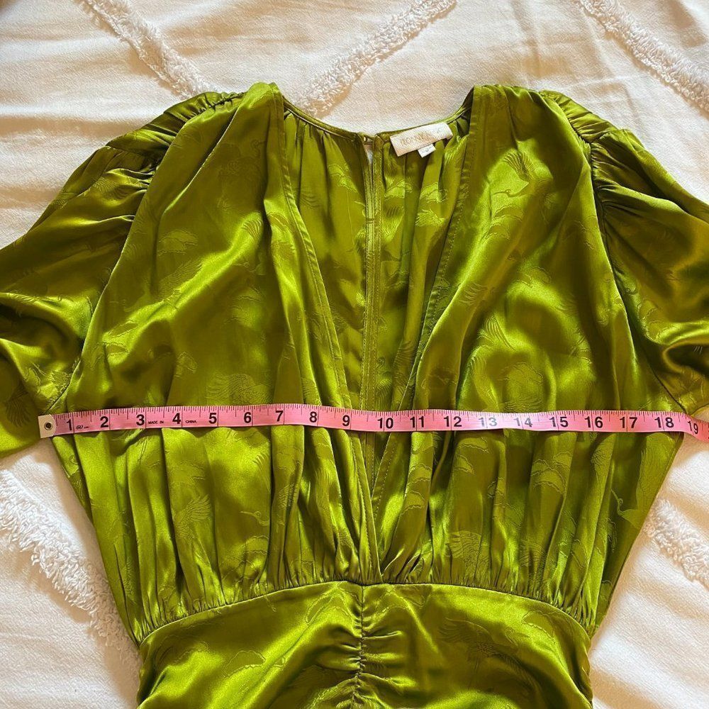 Ronny Kobo Collection Green Ruched Bodycon Mini Dress - Picture 11 of 13